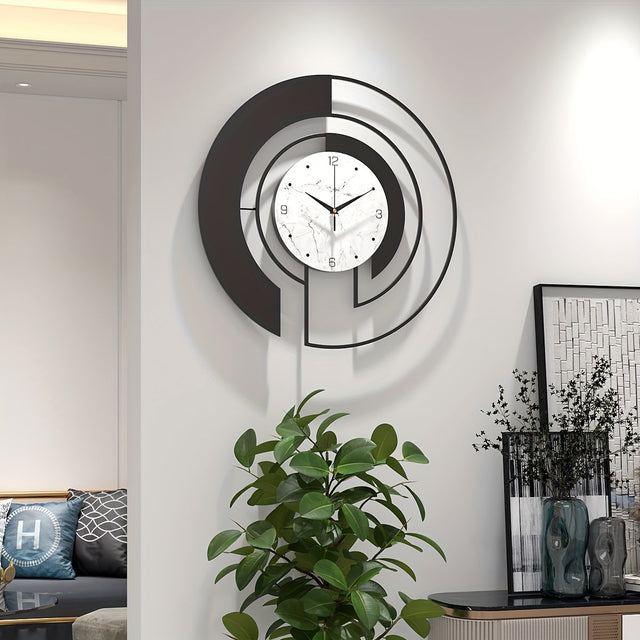 Timeless Geometry Black Metal Wall Clock