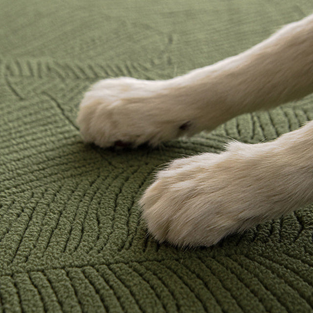 Modern Leaf Jacquard Waterproof Anti-Scratch Couch Cover