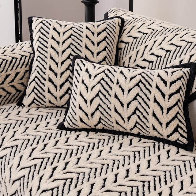 Premium Warm Wheat-Ear Plush Anti-Slip Couch Cover