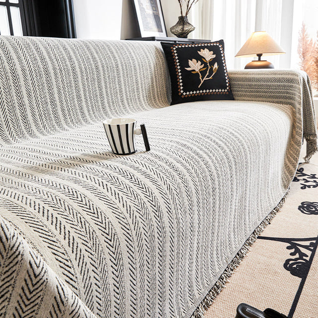Herringbone Pattern Sofa Cover - Modern, Stylish & Durable Sofa Protection