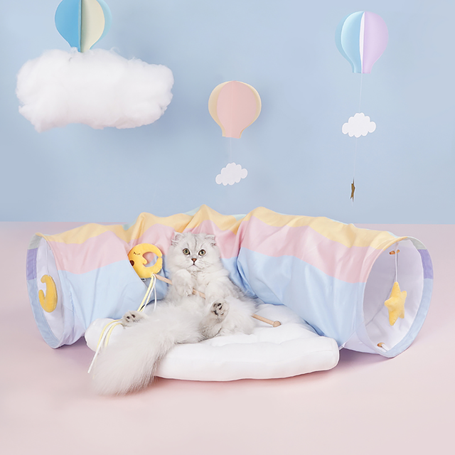 Candy Cloud Cat Tunnel – Soft, Cozy, and Playful