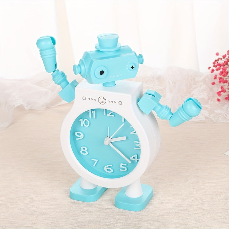 Fun Cartoon Robot Alarm Clock with Sleep Timer for Kids