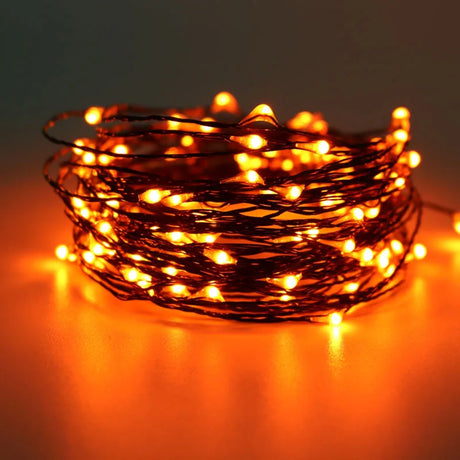 10M 100 LED Outdoor Fairy Lights in Orange and Purple – Waterproof Halloween String Lights for Indoor and Outdoor Decoration 0