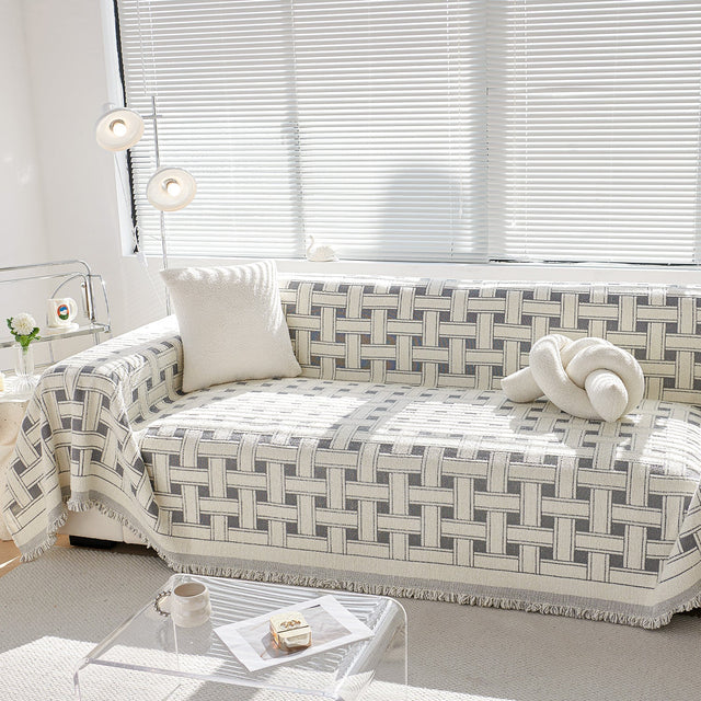 Cozy Winter Crosshatch Style Sofa Cover - Modern, Stylish & Durable Sofa Protection