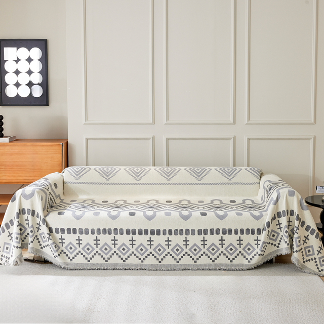 Geometric Boho Sofa Cover - Modern, Stylish & Durable Sofa Protection