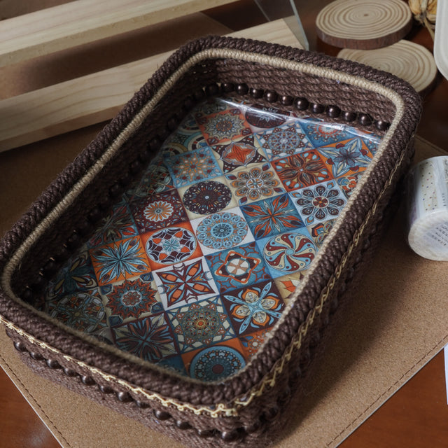 Bohemian Handmade Hemp Rope Storage Basket-1