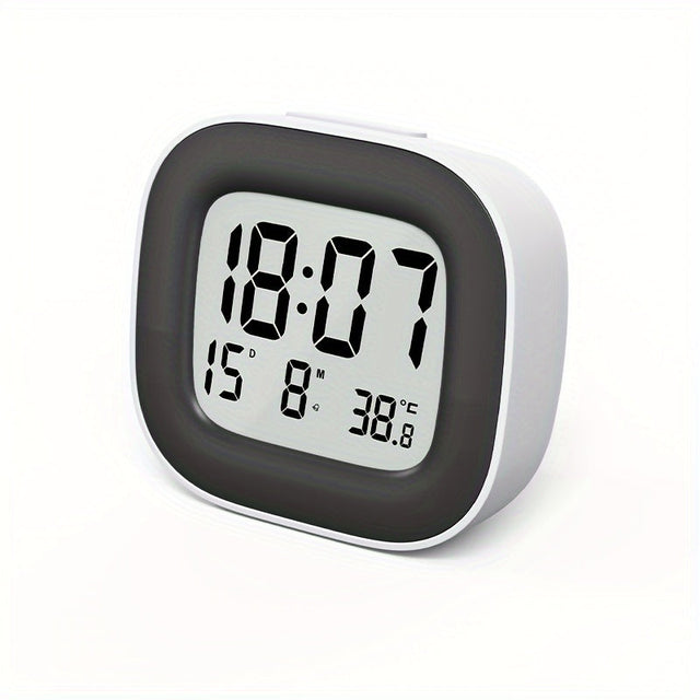 Compact Digital Alarm Clock with Temperature Display