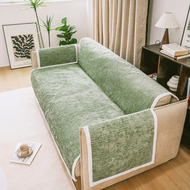 All-Season Anti-Slip Striped Pet Rug Furniture Protector