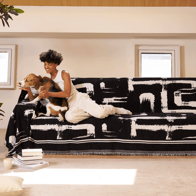 Monochrome Chic Sofa Cover - Modern, Stylish & Durable Sofa Protection