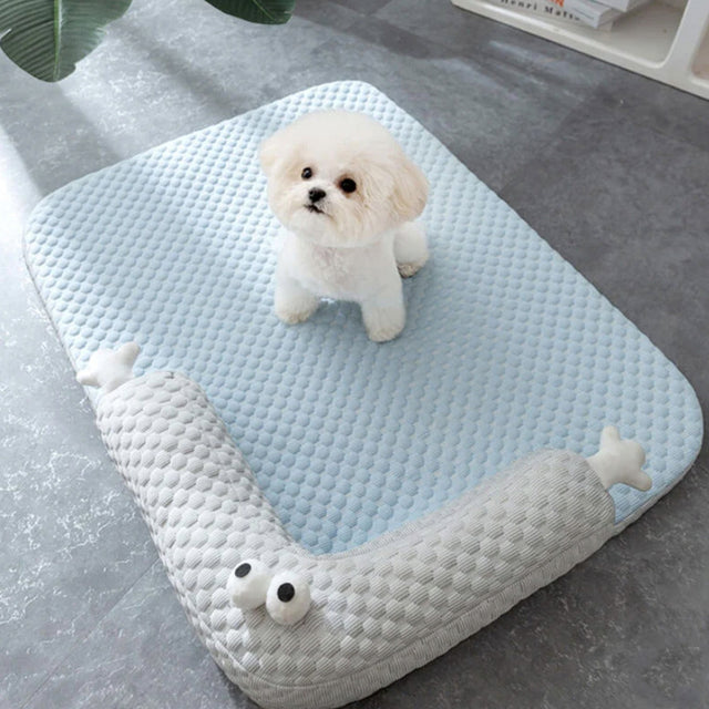 Cooling Pet Bed with Neck Guard Breathable Supportive Washable