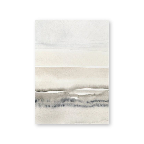 Beige & Grey Canvas Paintings with Abstract Watercolour Design