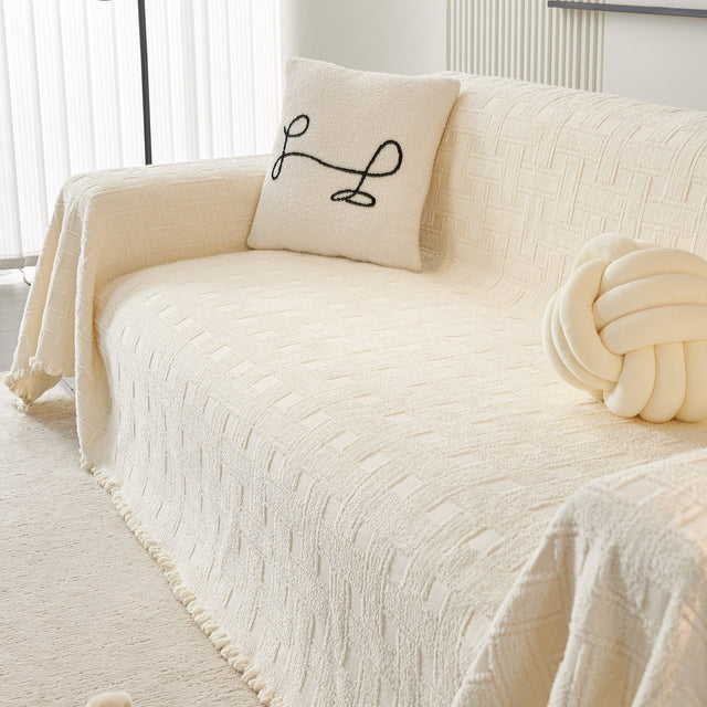 Cozy Winter Crosshatch Style Sofa Cover - Modern, Stylish & Durable Sofa Protection