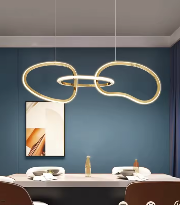 Disruption Chandelier – Modern Stainless Steel Ring Ceiling Light