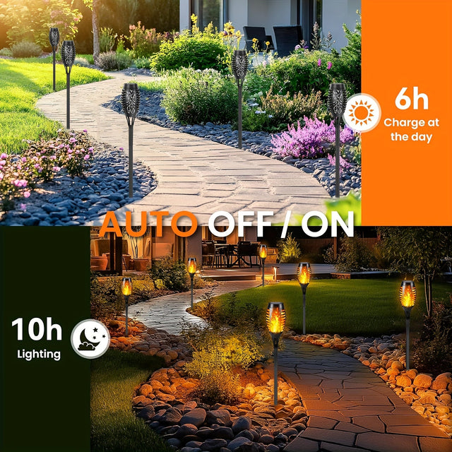 Solar Flickering Flame pathway Garden Lights