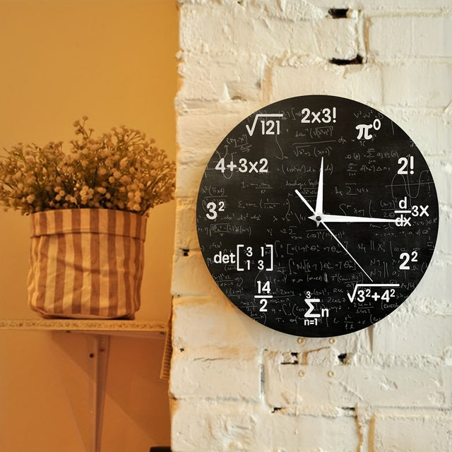 Elegant Acrylic Wall Clock with Mathematical Formulas