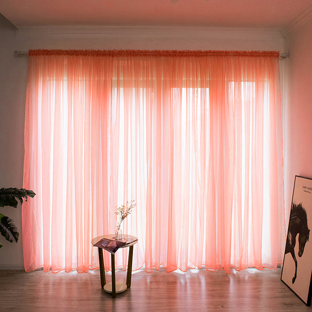 Solid Voile Window Curtain - Lightweight Polyester Design