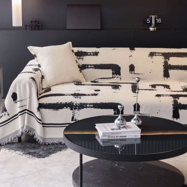 Monochrome Chic Sofa Cover - Modern, Stylish & Durable Sofa Protection
