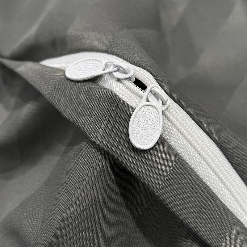 Nordic Luxe Hotel Striped Duvet Cover Set (Organic Cotton, 600 TC)