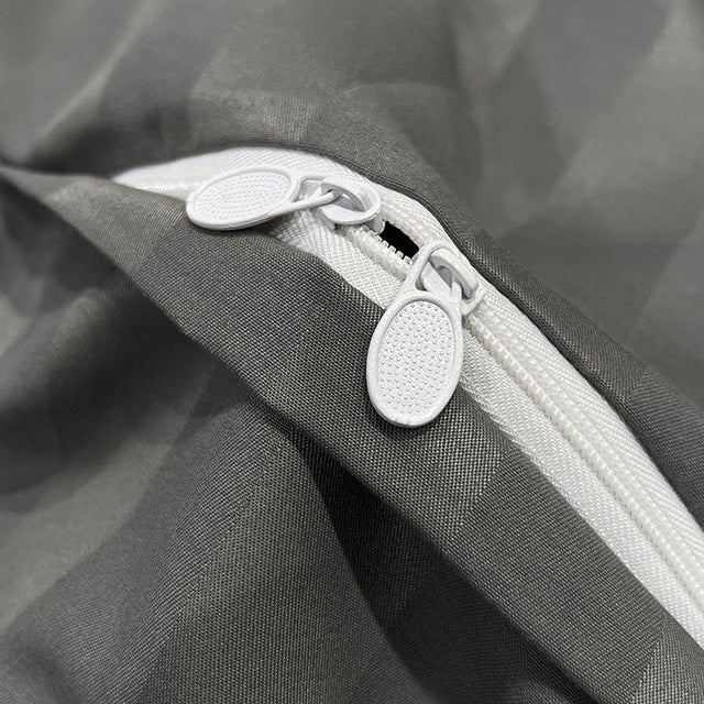 Nordic Luxe Hotel Striped Duvet Cover Set (Organic Cotton, 600 TC)