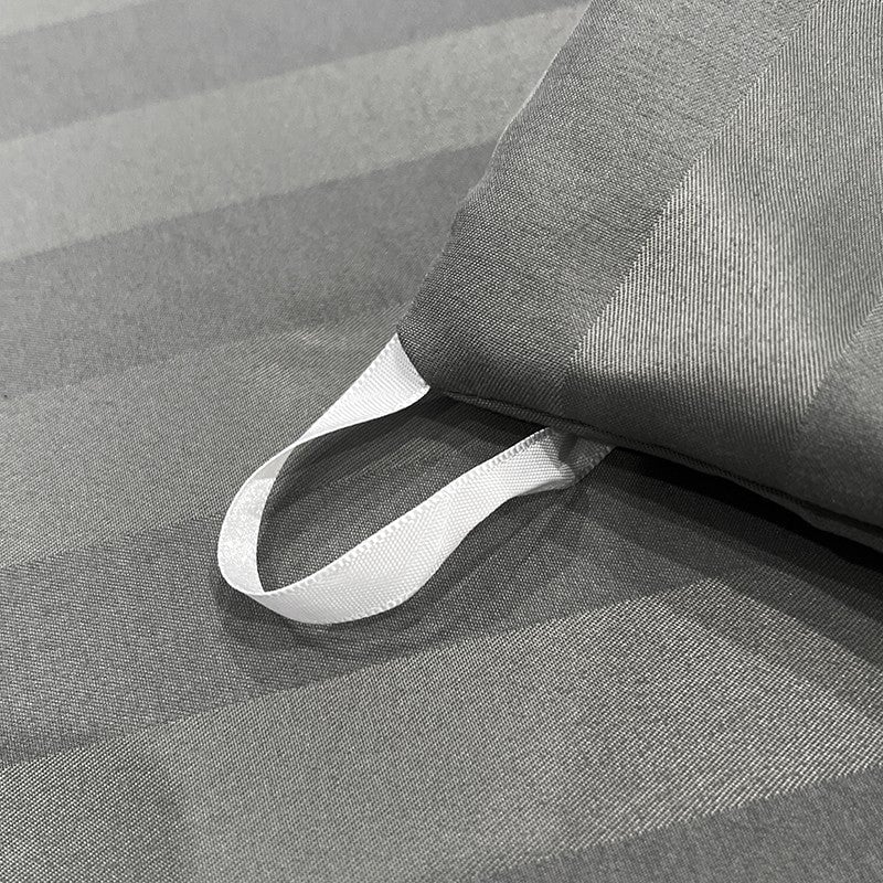 Nordic Luxe Hotel Striped Duvet Cover Set (Organic Cotton, 600 TC)