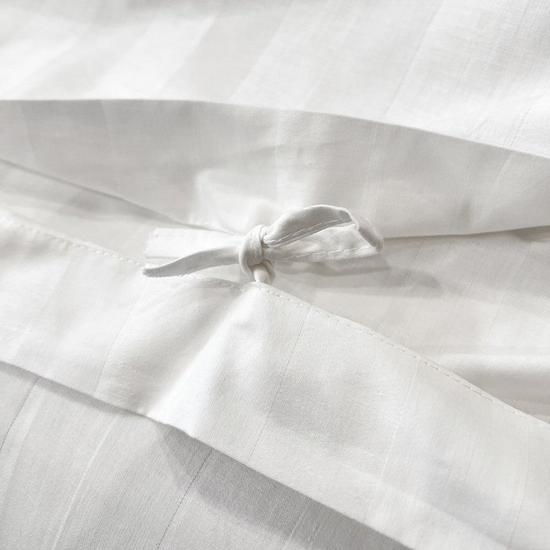 Nordic Luxe Hotel Striped Duvet Cover Set (Organic Cotton, 600 TC)