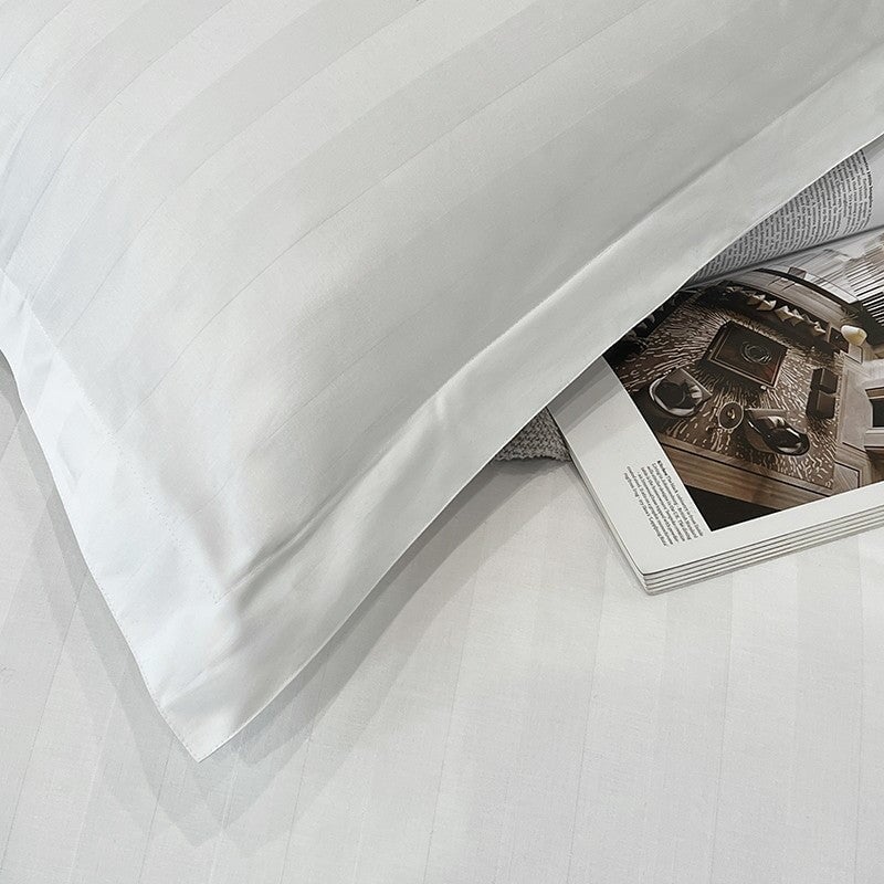 Nordic Luxe Hotel Striped Duvet Cover Set (Organic Cotton, 600 TC)