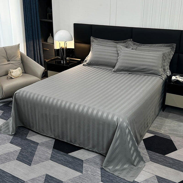 Nordic Luxe Hotel Striped Duvet Cover Set (Organic Cotton, 600 TC)