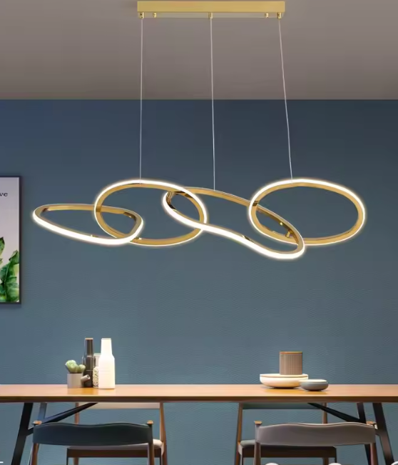 Disruption Chandelier – Modern Stainless Steel Ring Ceiling Light