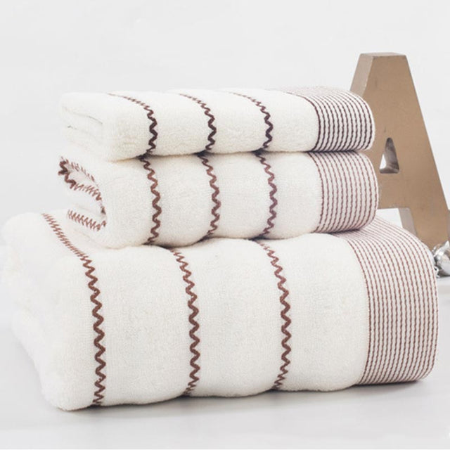 Ownkoti Striped Bath Towel Bathroom Towel Set-5