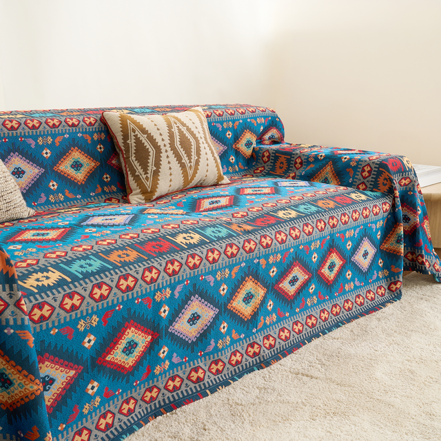 Azure Boho Chic Sofa Cover - Modern, Stylish & Durable Sofa Protection