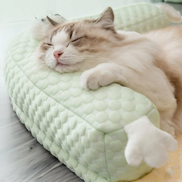 Cooling Pet Bed with Neck Guard Breathable Supportive Washable