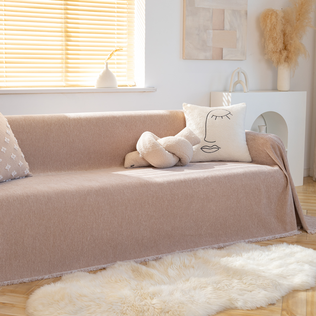 Smooth Mocha Sofa Cover - Modern, Stylish & Durable Sofa Protection