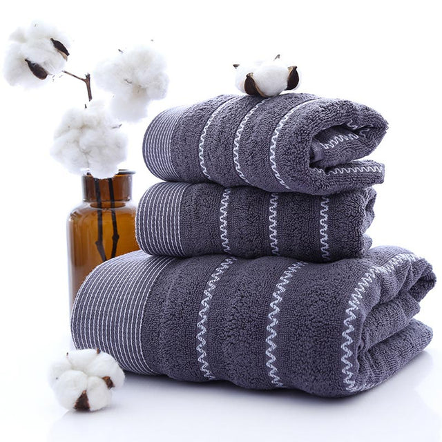 Ownkoti Striped Bath Towel Bathroom Towel Set-1