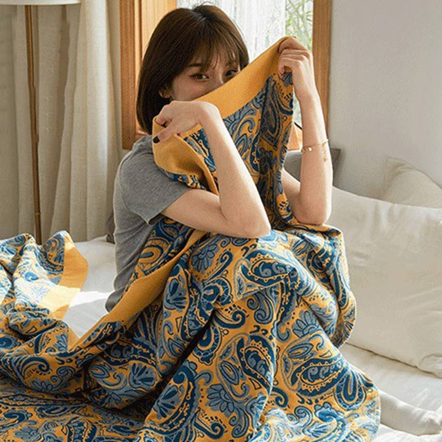 Ownkoti Mixed Color Reversible Gauze Bath Towel-3