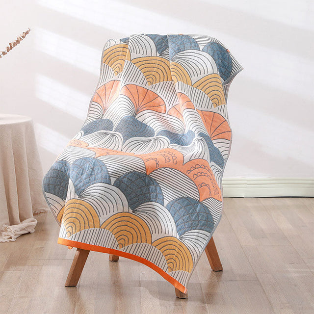 Ownkoti Shell Print Jacquard Cotton Bath Towel-1