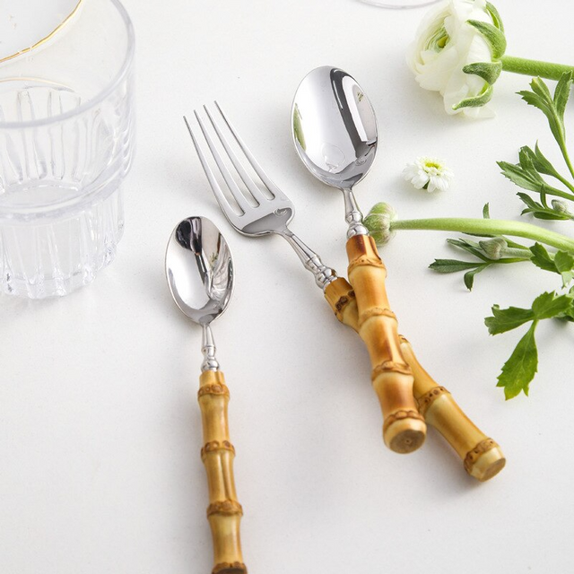 Arashiyama Natural Bamboo Stainless Steel Cutlery Set-5