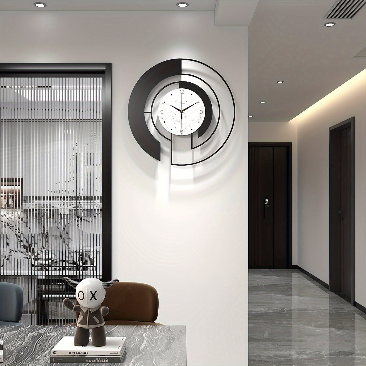 Timeless Geometry Black Metal Wall Clock