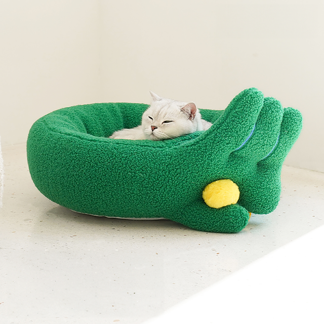 Pawsome Gesture Pet Bed Cozy Plush Dog Cat Bed Removable Cushion