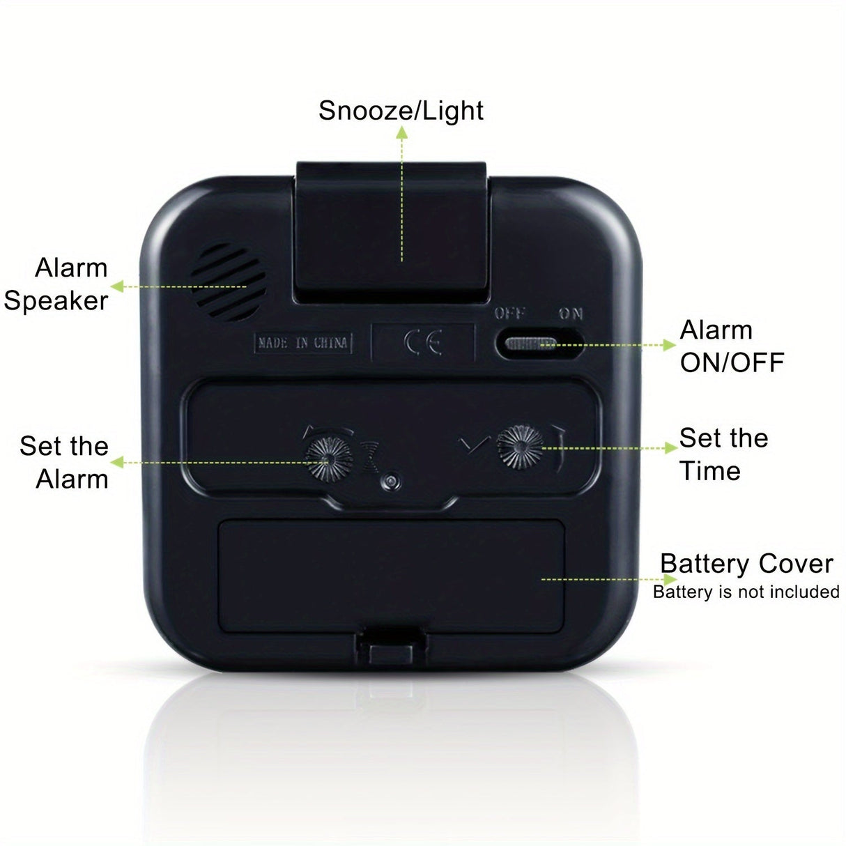 Timeless Journey Classic Square Travel Alarm Clock Snooze