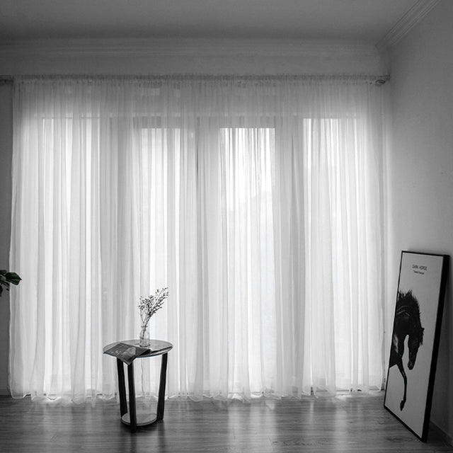 Solid Voile Window Curtain - Lightweight Polyester Design