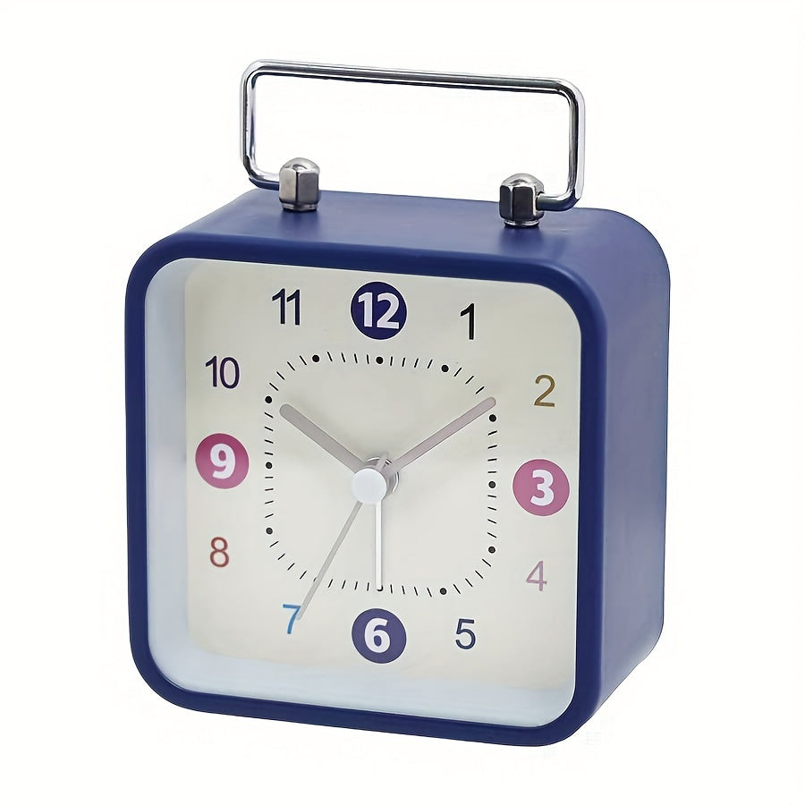 Square Metal Alarm Clock with Night Light and Snooze Feature