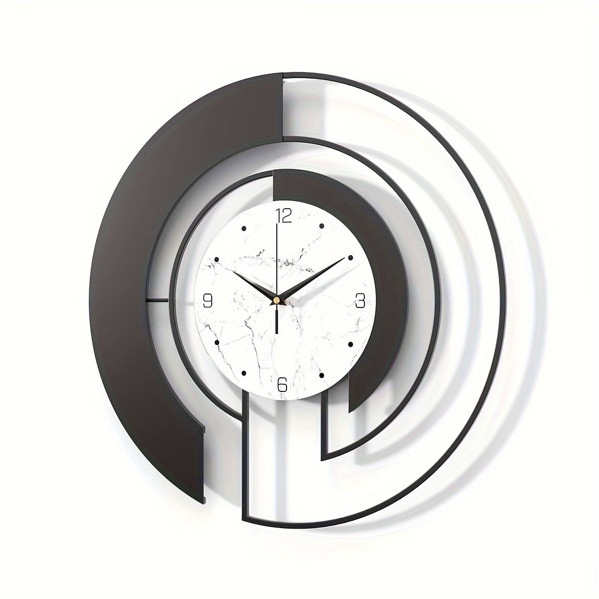 Timeless Geometry Black Metal Wall Clock