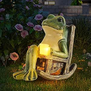 Glowing Garden Frog Solar Powered Weatherproof Decor