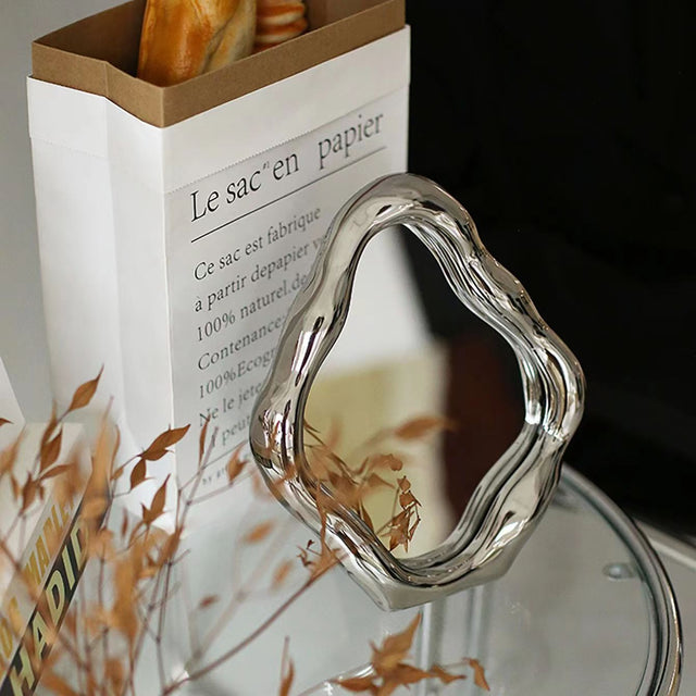 Squiggly Mirror - Nordic Electroplated Silver Design