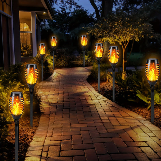 Solar Flickering Flame pathway Garden Lights