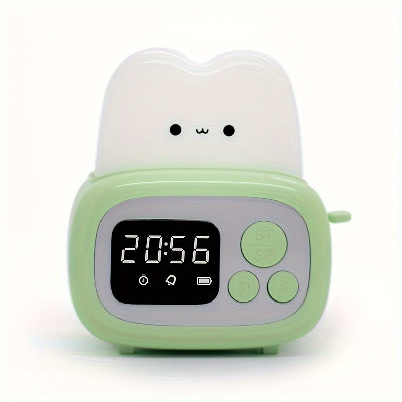Adorable LED Alarm Clock with USB Rechargeable Battery