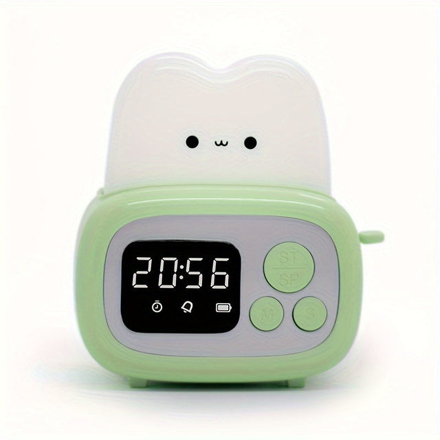 Adorable LED Alarm Clock with USB Rechargeable Battery