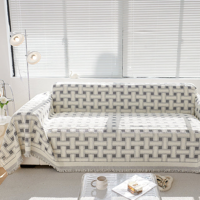 Cozy Winter Crosshatch Style Sofa Cover - Modern, Stylish & Durable Sofa Protection