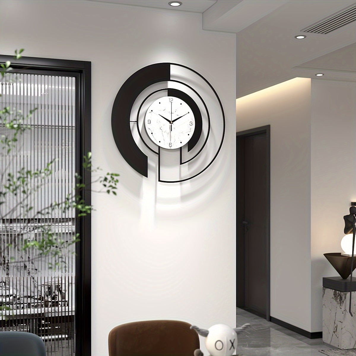 Timeless Geometry Black Metal Wall Clock