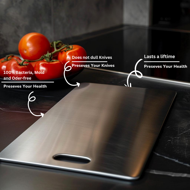 Premium Antibacterial Steel Cutting Board - Knife-Friendly